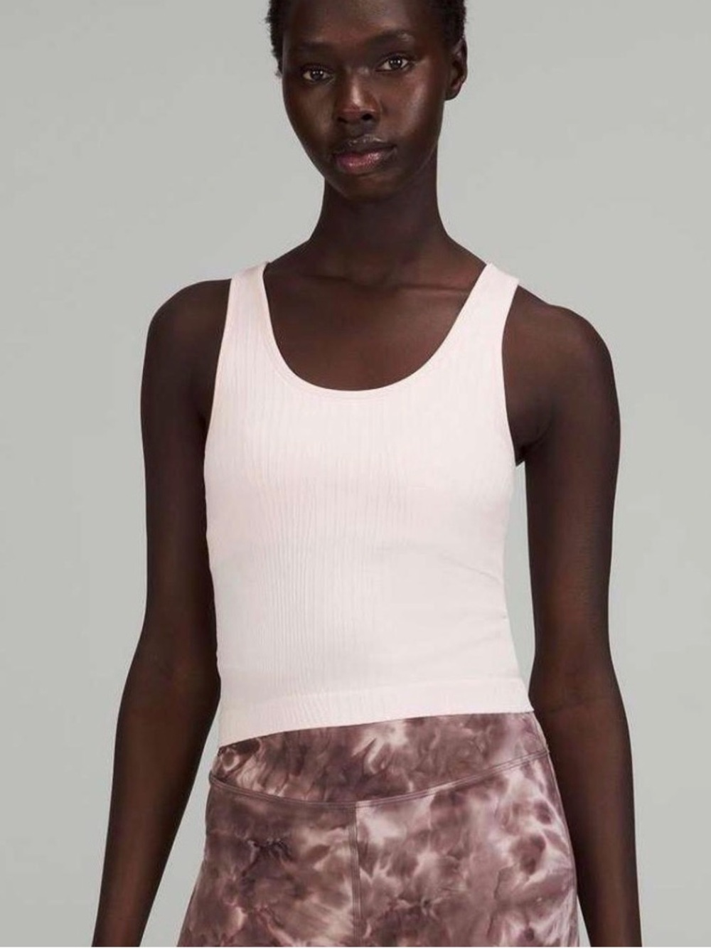 Lululemon Ebb to Street Tank 4 Strawberry Milkshake Light Pink Ribbed Tank Top